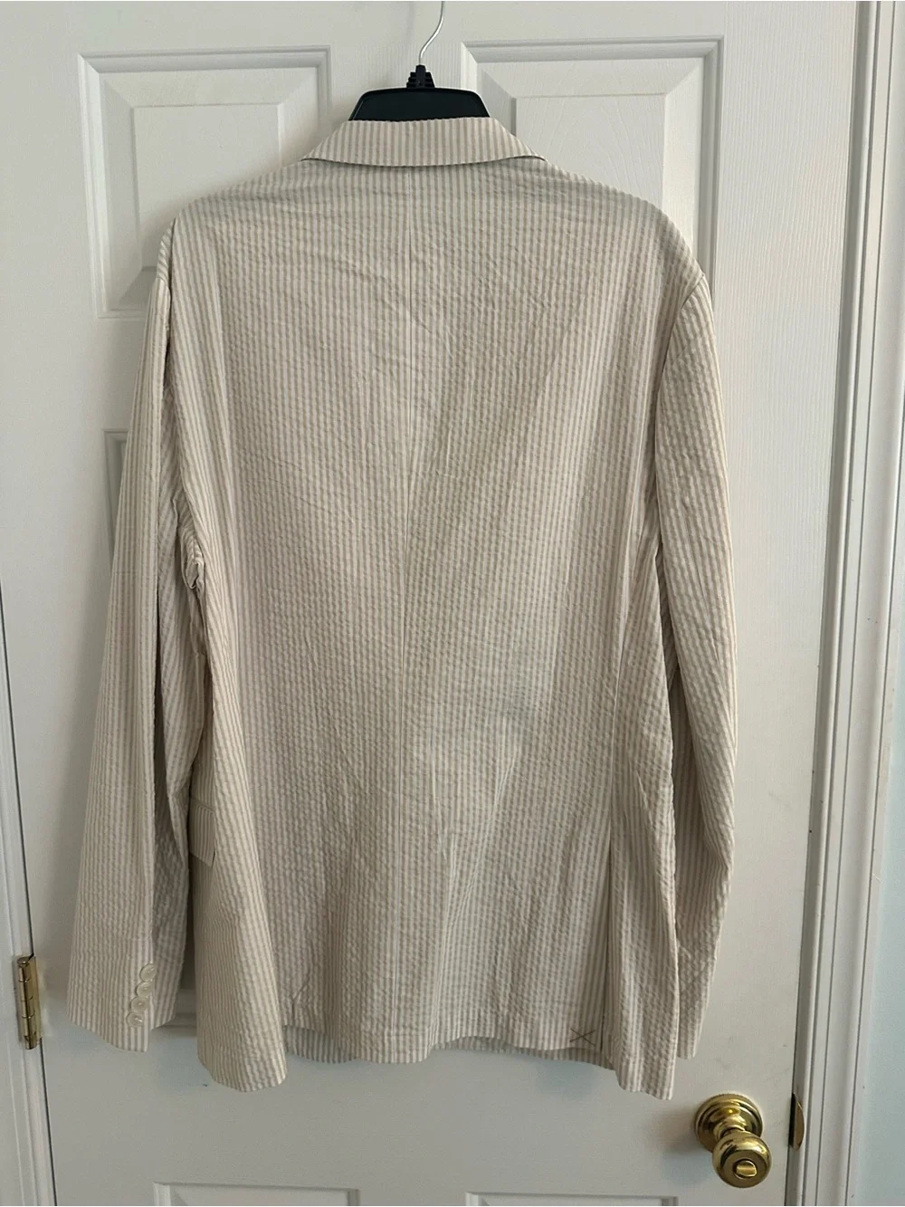 J. Crew Beige Cream Seersucker Striped Blazer